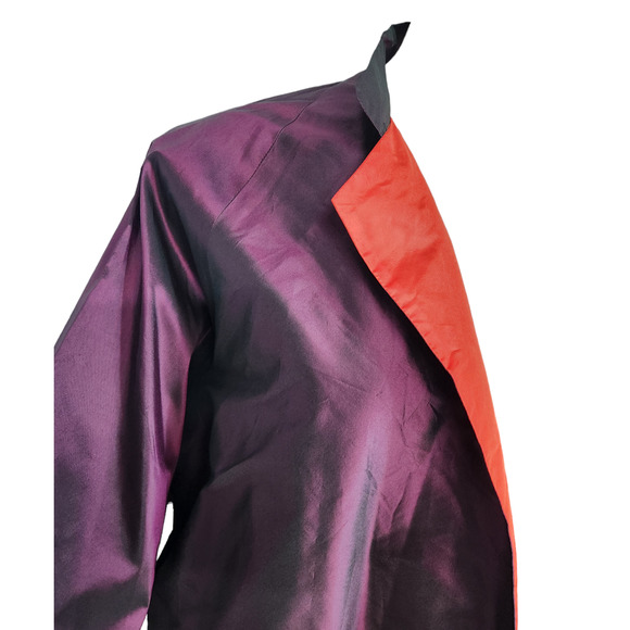 Shamask Printed Lined Sangria Open Front Jacket 3 - Picture 2 of 5